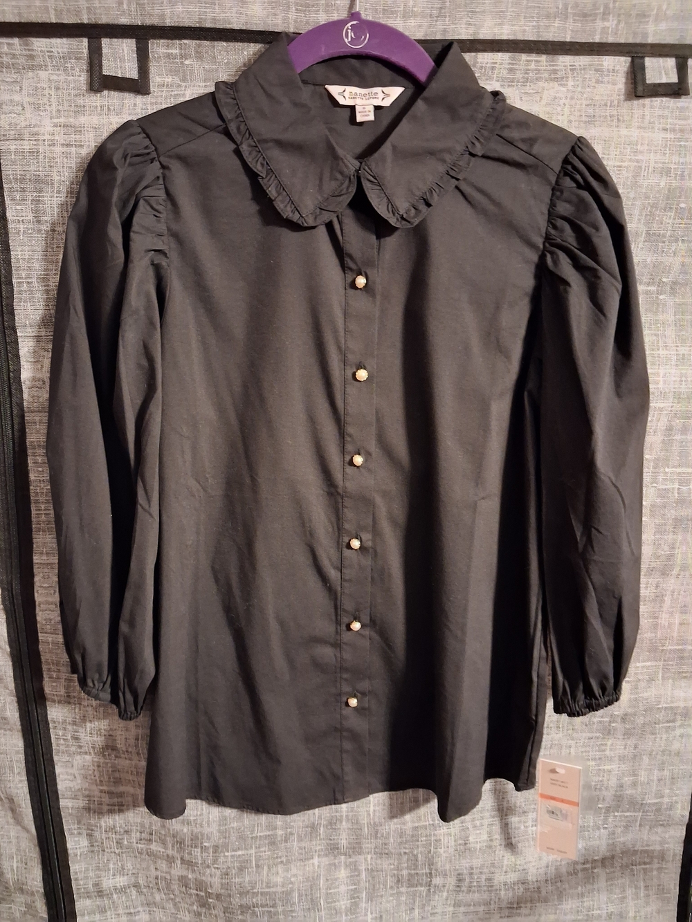 Nanette Lepore Black Button-Up Blouse, Small, NWT